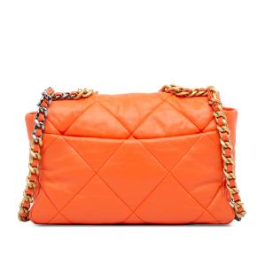 Chanel Orange Large 19 Lambskin Flap 3