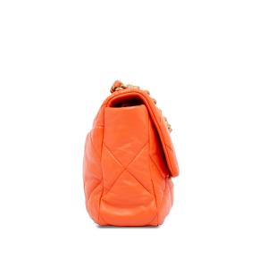 Chanel Orange Large 19 Lambskin Flap 4
