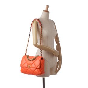 Chanel Orange Large 19 Lambskin Flap 9