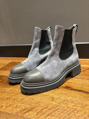 Chanel Grey Suede Ankle Boots 2