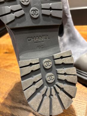 Chanel Grey Suede Ankle Boots 5