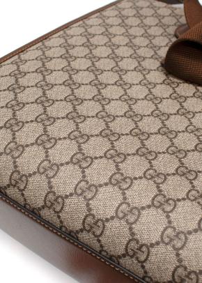 Gucci Brown Retro Monogram Pattern Canvas Tote Bag 12