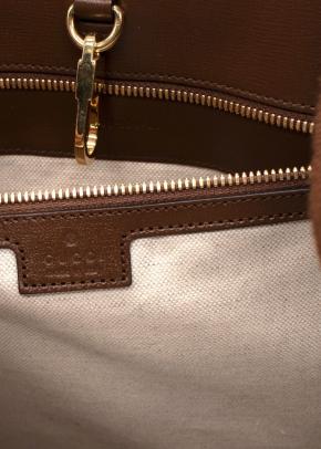 Gucci Brown Retro Monogram Pattern Canvas Tote Bag 9