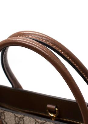 Gucci Brown Retro Monogram Pattern Canvas Tote Bag 7