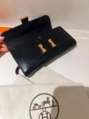 Hermes Alligator Black Constance Wallet 2