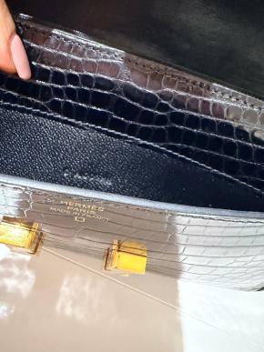 Hermes Alligator Black Constance Wallet 7