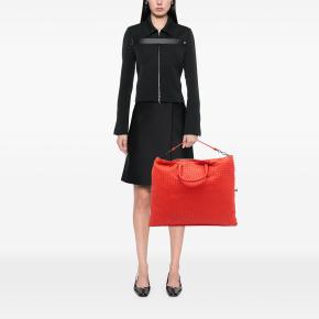 Bottega Veneta Red Maxi Intrecciato Nappa Convertible Satchel 7