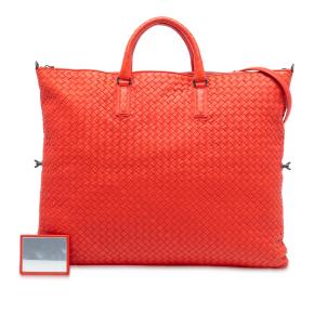 Bottega Veneta Red Maxi Intrecciato Nappa Convertible Satchel 8