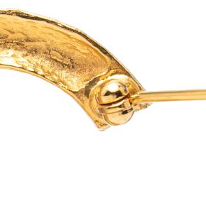 Chanel Gold Plated CC Rhinestone Brooch 6