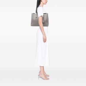 Prada Grey Large Saffiano Cuir Double Satchel 6