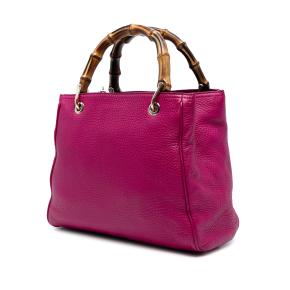 Gucci Pink Small Calfskin Bamboo Shopper Satchel 2