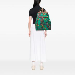Loewe Green Coleccion Jerez Printed Canvas Travel Backpack 6