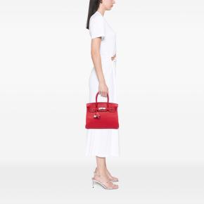 Hermes Red Clemence Birkin Retourne 30 7