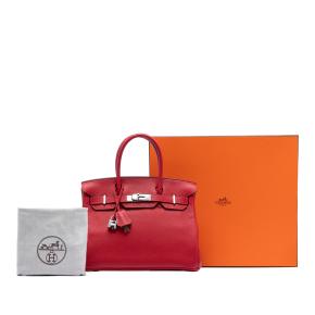 Hermes Red Clemence Birkin Retourne 30 8