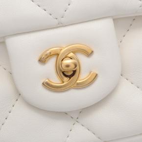 Chanel White Mini Rectangular Quilted Lambskin Heart Charms Flap 10
