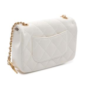 Chanel White Mini Rectangular Quilted Lambskin Heart Charms Flap 2