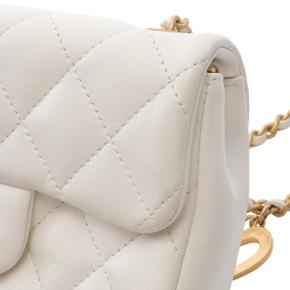 Chanel White Mini Rectangular Quilted Lambskin Heart Charms Flap 9
