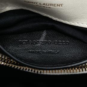 Saint Laurent White Medium Chevron Sheepskin Monogram College Satchel 6