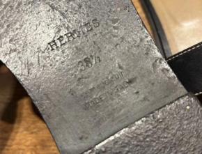 Hermes Black Leather Oran Sandals 3