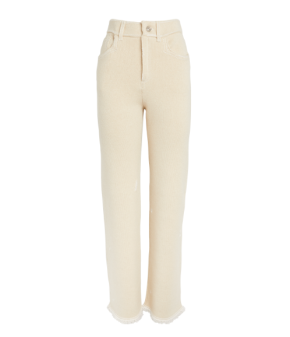 Barrie Denim Fringed Cashmere and Cotton Trousers 4