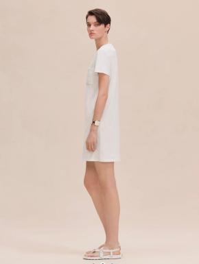 Hermes White Cotton T-Shirt Dress 8