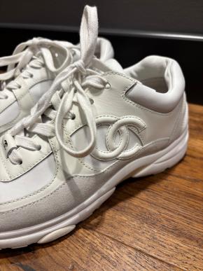 Chanel White CC Trainers 7