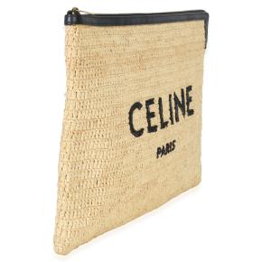 Celine  Raffia Sequin Logo Clutch 3