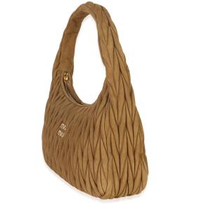 Miu Miu Brown Suede Matelasse Wander Hobo 4