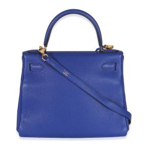 Hermès Bleu Electrique Togo Retourne  GHW Kelly 28 7