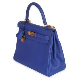 Hermès Bleu Electrique Togo Retourne  GHW Kelly 28 4