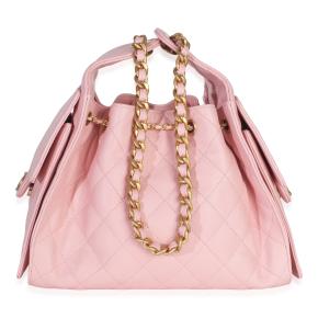 Chanel Baby Pink Quilted Caviar Small Chanel 25 Hobo 2