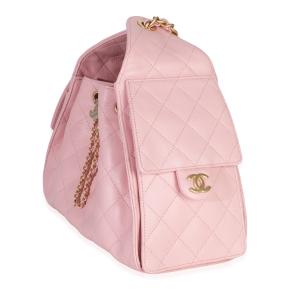 Chanel Baby Pink Quilted Caviar Small Chanel 25 Hobo 4
