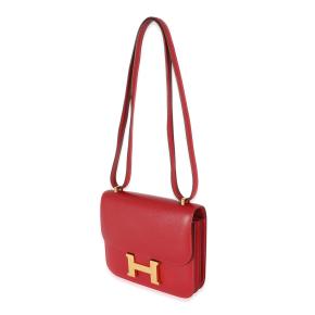 Hermès Rouge Casaque Swift Constance 18 GHW 4