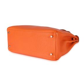 Hermès Orange Feu Togo Retourne Kelly 35 PHW 6