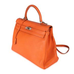 Hermès Orange Feu Togo Retourne Kelly 35 PHW 4
