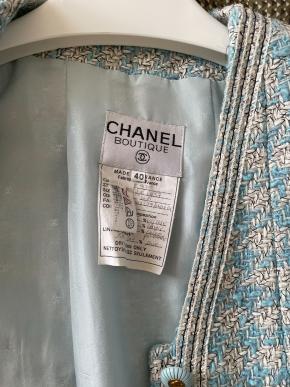 Chanel Vintage Blue Tweed Suit 5