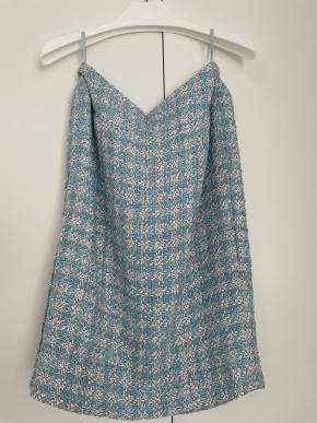 Chanel Vintage Blue Tweed Suit 6