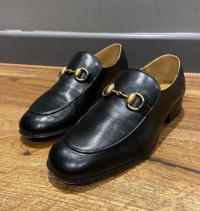 Gucci Black Leather Loafers 9