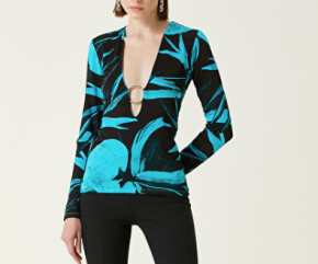 Louisa Ballou Helios Embellished Printed Stretch-jersey Top 2