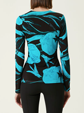 Louisa Ballou Helios Embellished Printed Stretch-jersey Top 4