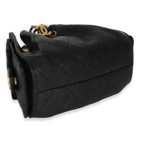 Chanel Black Quilted Caviar Mini Chanel 25 Hobo 26P 5