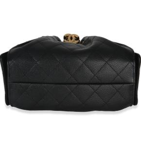 Chanel Black Quilted Caviar Mini Chanel 25 Hobo 26P 7