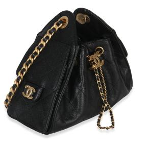 Chanel Black Quilted Caviar Mini Chanel 25 Hobo 26P 2