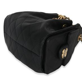 Chanel Black Quilted Caviar Mini Chanel 25 Hobo 26P 6