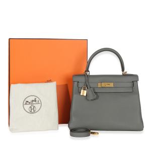 Hermès Kelly 28 Gris Meyer Clemence GHW 4