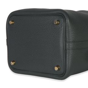 Hermès  Clemence Picotin Lock 18 PM  Vert Fonce GHW 7