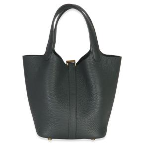 Hermès  Clemence Picotin Lock 18 PM  Vert Fonce GHW 3