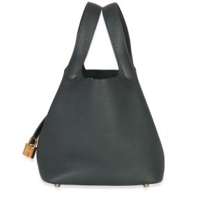 Hermès  Clemence Picotin Lock 18 PM  Vert Fonce GHW 4