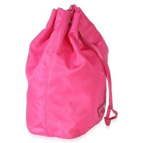 Prada Hot Pink Tessuto Logo Drawstring Pouch 2