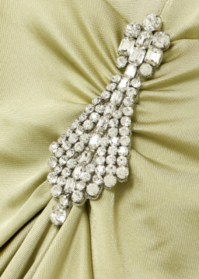 Victoria Beckham Crystal-Embellished Gathered Satin-Jersey Gown 3